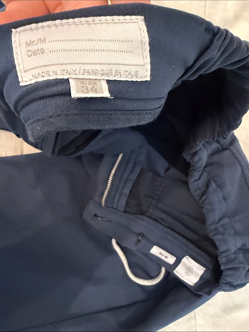 Eleventy Milano Platinum Made in Italy Drawstring Pants Navy Size 34 - Picture 3 of 4